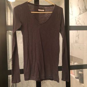 Anthropologie Pure + Good Gray Long Sleeve Tee